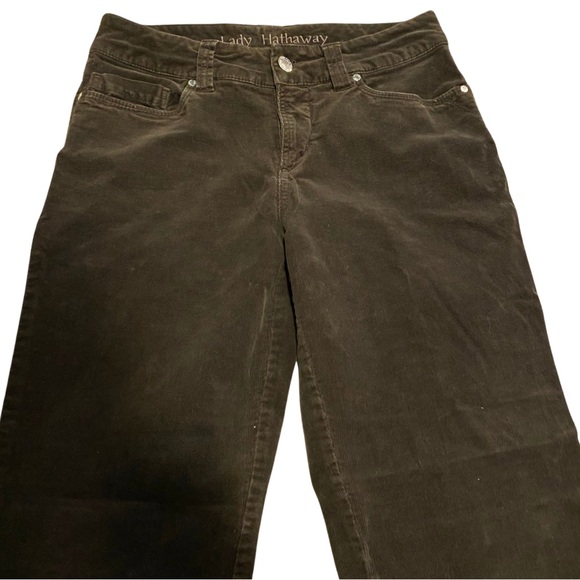 Hathaway Chocolate Brown Corduroy Wide Leg Pants Y2K Grunge size 8 flare relaxed - Picture 4 of 7